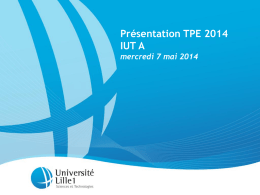 Diaporama Présentations TPE 07 mai 2014