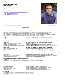 CV complet Réalisateur - Agence Artistique Duchesne