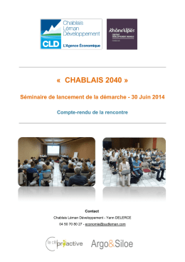 « CHABLAIS 2040 » - Chablais Léman développement