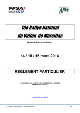 Réglement - Rallye de Marcillac