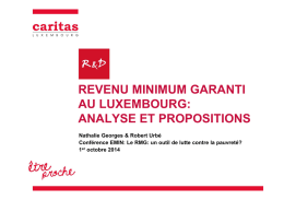 revenu minimum garanti au luxembourg: analyse et propositions