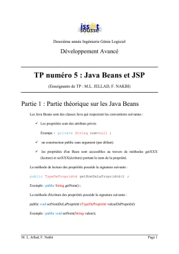 TP numéro 5 : Java Beans et JSP