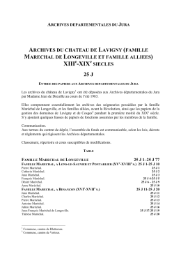 (25 J répert.) - Archives Départementales du Jura