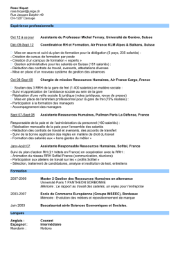 Curriculum Vitae (CV) - Université de Genève