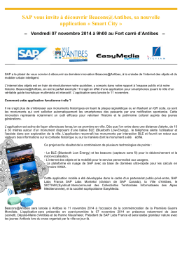 SAP vous invite à découvrir Beacons@Antibes, sa