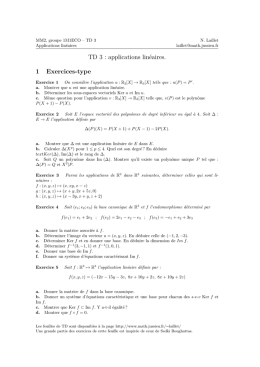 TD 3 : applications linéaires. 1 Exercices-type - imj