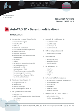 AutoCAD 3D - Formation au logiciels de DAO, CAO, PAO à Saint