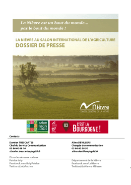 Dossier de presse SIA 2014 - Conseil Général de la Nièvre