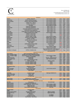 Liste des vins Octobre 2014