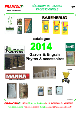 Catalogue SÉLECTION DE GAZONS