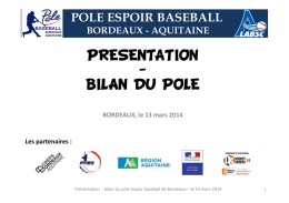 Présentation du Pôle Espoir Baseball de Bordeaux