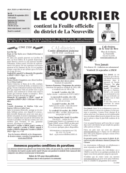 No 35 - 26 septembre - Imprimerie du Courrier, La Neuveville