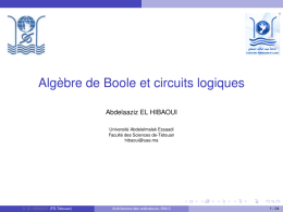 Algèbre de Boole et circuits logiques