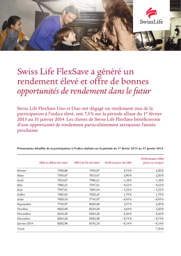 Swiss Life FlexSave a généré un rendement élevé et offre de