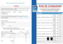 BON DE COMMANDE - Fédération française de savate, boxe
