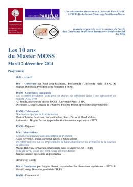 Les 10 ans du Master MOSS - IRTS Montrouge/Neuilly-sur
