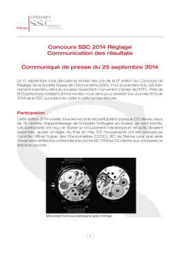 Concours SSC 2014 Réglage Communication des résultats