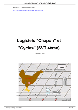 Logiciels "Chapon" et "Cycles" (SVT 4ème)