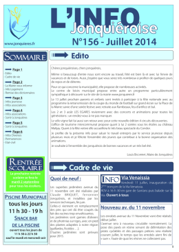 Info Jonquiéroise n°156 - Juillet 2014