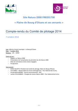 Compte-rendu du Comité de pilotage 2014
