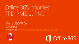 plaquette Office 365 pour les TPE, PME et PMI
