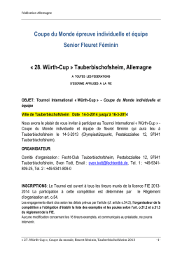 Würth-Cup 2014 Invitation WC TBB fleuret feminin
