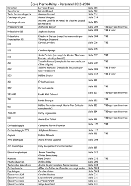 Liste du Personnel et locaux 2013_2014 janvier 2014