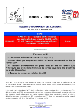 BI n° 2014 - 21 : CAPC IR2-IR3