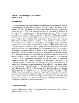 PHI 3015 « Psychanalyse et philosophie » Automne 2014 Bettina