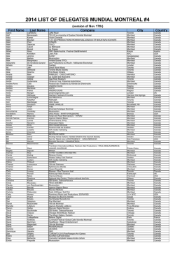 2014 list of delegates mundial montreal #4