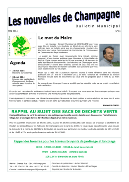 Bulletin Municipal N°14 Mai 2014