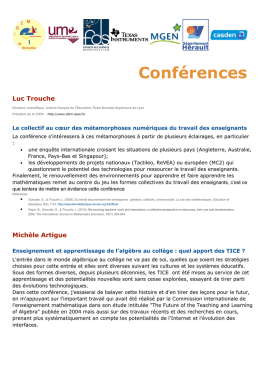 Conférences - Colloque Inter