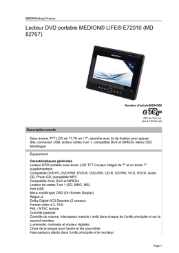 Lecteur DVD portable MEDION® LIFE® E72010 (MD 82767)