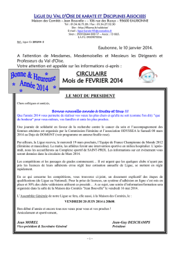 Circulaire Février 2014 - Fédération Française de Karaté et