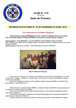 CLUB 41 -172 Salon de Provence - Archive-Host