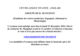 UFT 50 LANGUE VIVANTE : ANGLAIS GROUPE DE R. MANGINOT
