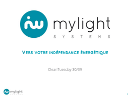 MyLight Systems Cleantuesday Autoconsommation