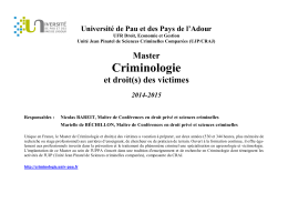 Guide Master Criminologie - UFR de Droit, Economie et Gestion