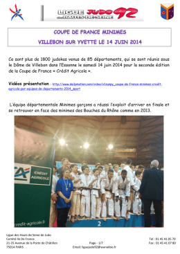 COUPE DE FRANCE MINIMES 14 JUIN 2014 - Ligue des Hauts