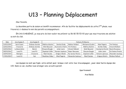 U13 – Planning Déplacement