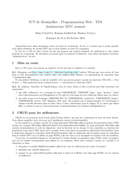 IUT de Montpellier - Programmation Web - TD4 Architecture