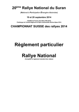 Règlement - Rallye du suran
