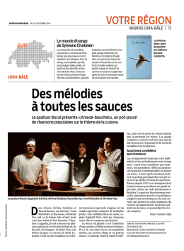 Migros Magazine No 41 du 06/10/14 Page 73, Région Bâle