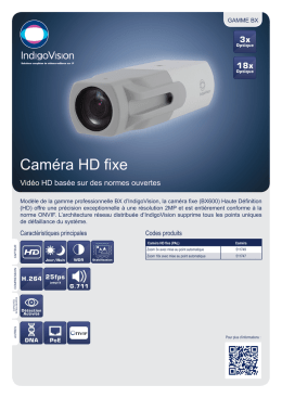 Caméra HD fixe - Gamme BX (PDF file)