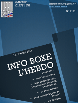 Info Boxe 1155 - Fédération française de boxe