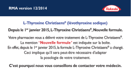 L-Thyroxine Christiaens® (lévothyroxine sodique) Depuis le