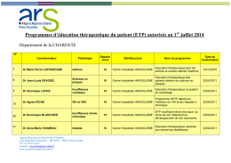 Programmes ETP autorisés en Poitou-Charentes