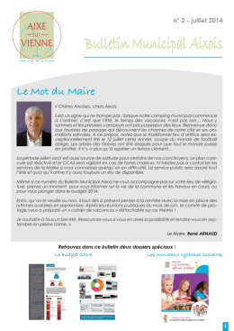 Bulletin Municipal n°2 (juillet 2014) - Aixe-sur