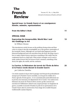 Forthcoming - French Review - American Association of Teachers of