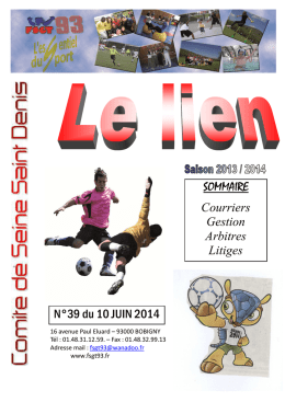 Bulletin Football n°39 Juin 2014